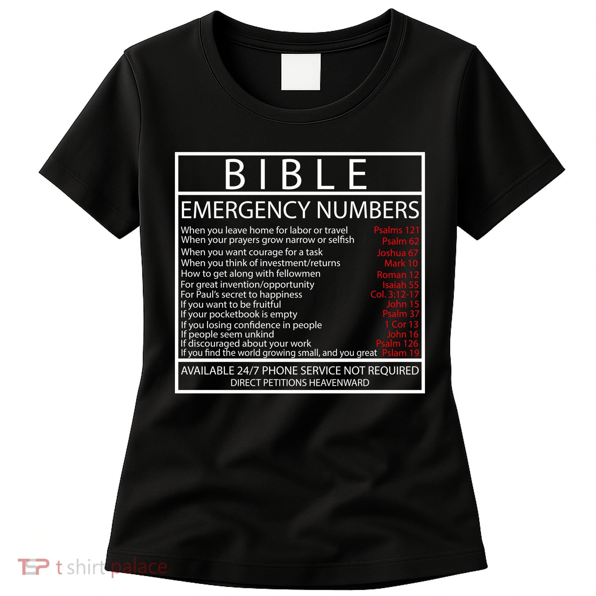 Bible Emergency Hotline Numbers Women's T-Shirt