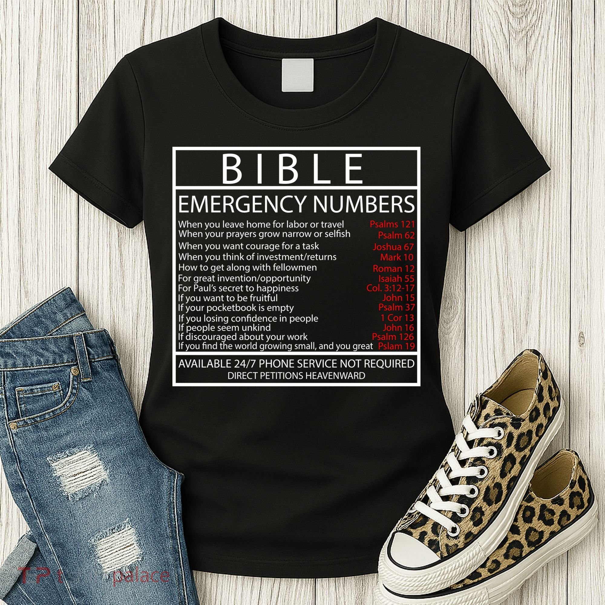 Bible Emergency Hotline Numbers Women's T-Shirt