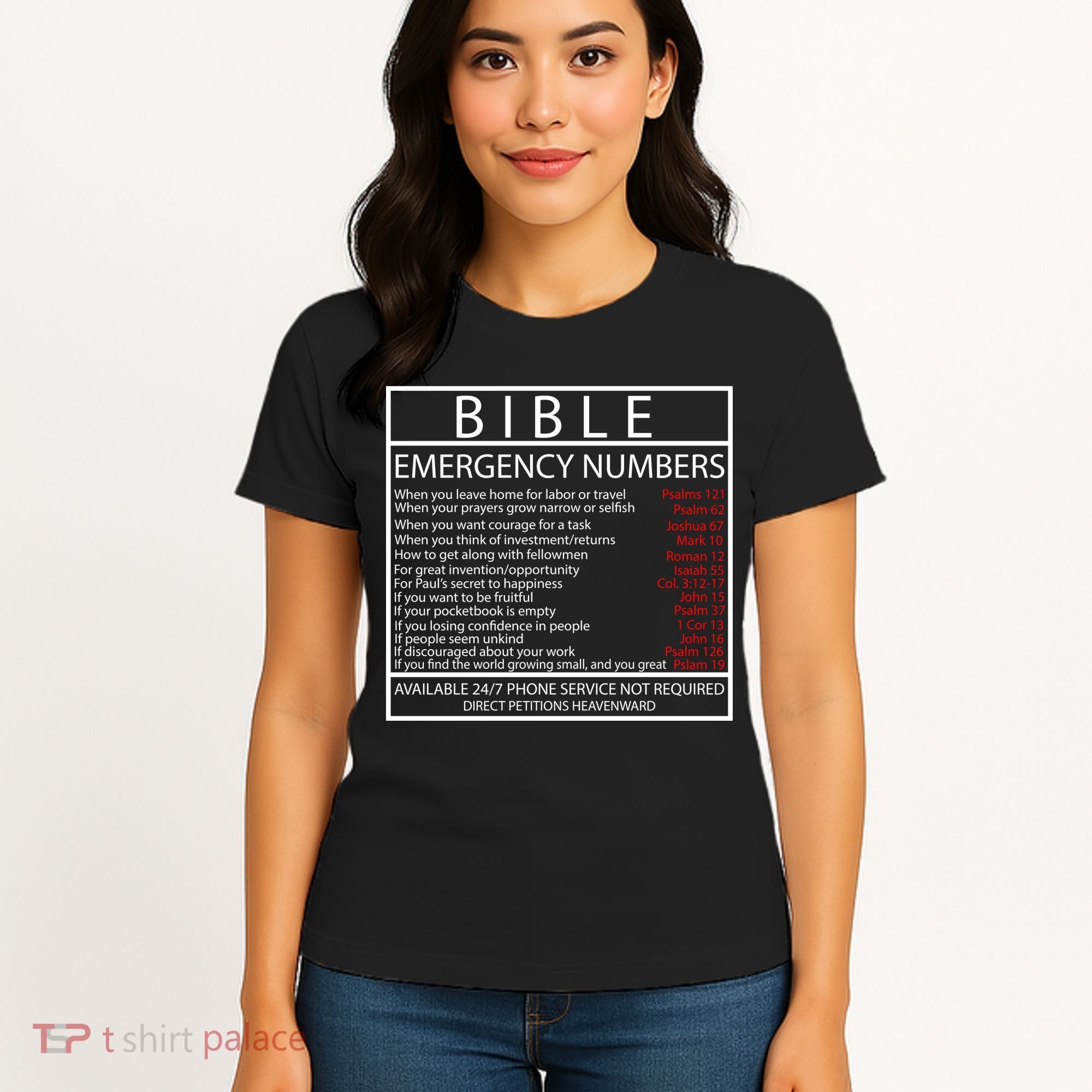 Bible Emergency Hotline Numbers Women's T-Shirt
