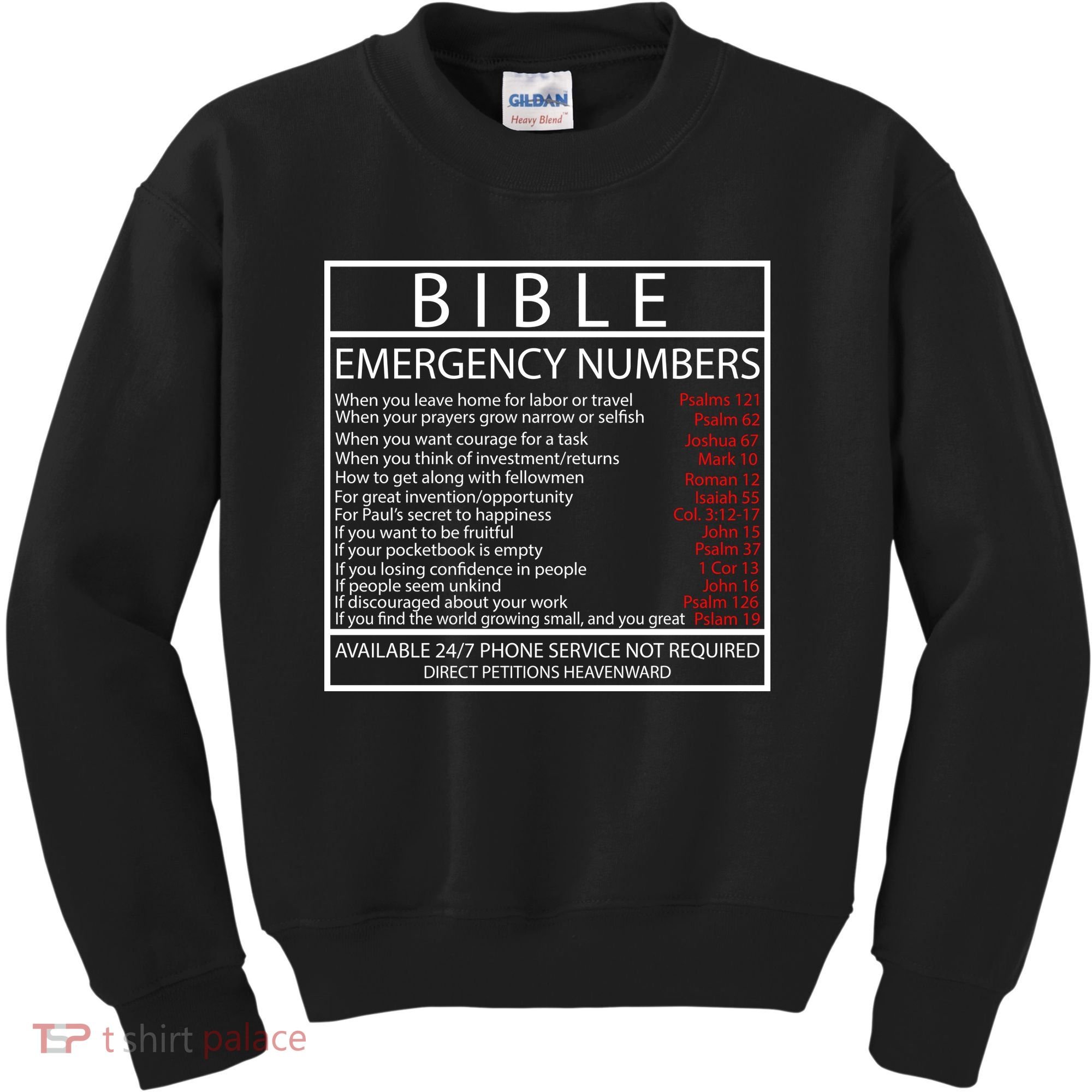Bible Emergency Hotline Numbers Kids Sweatshirt