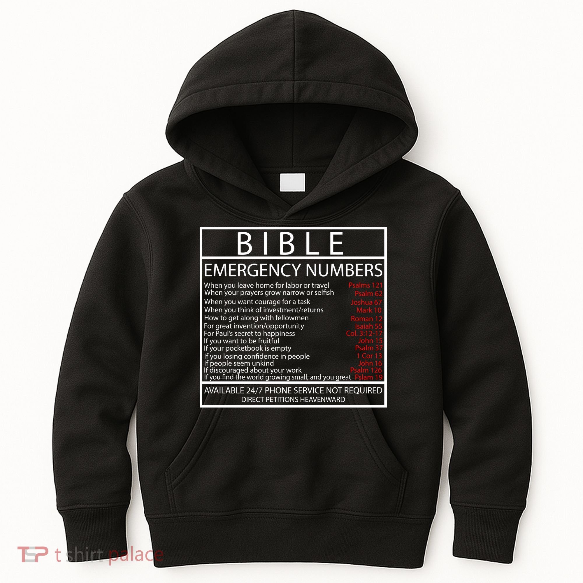 Bible Emergency Hotline Numbers Kids Hoodie