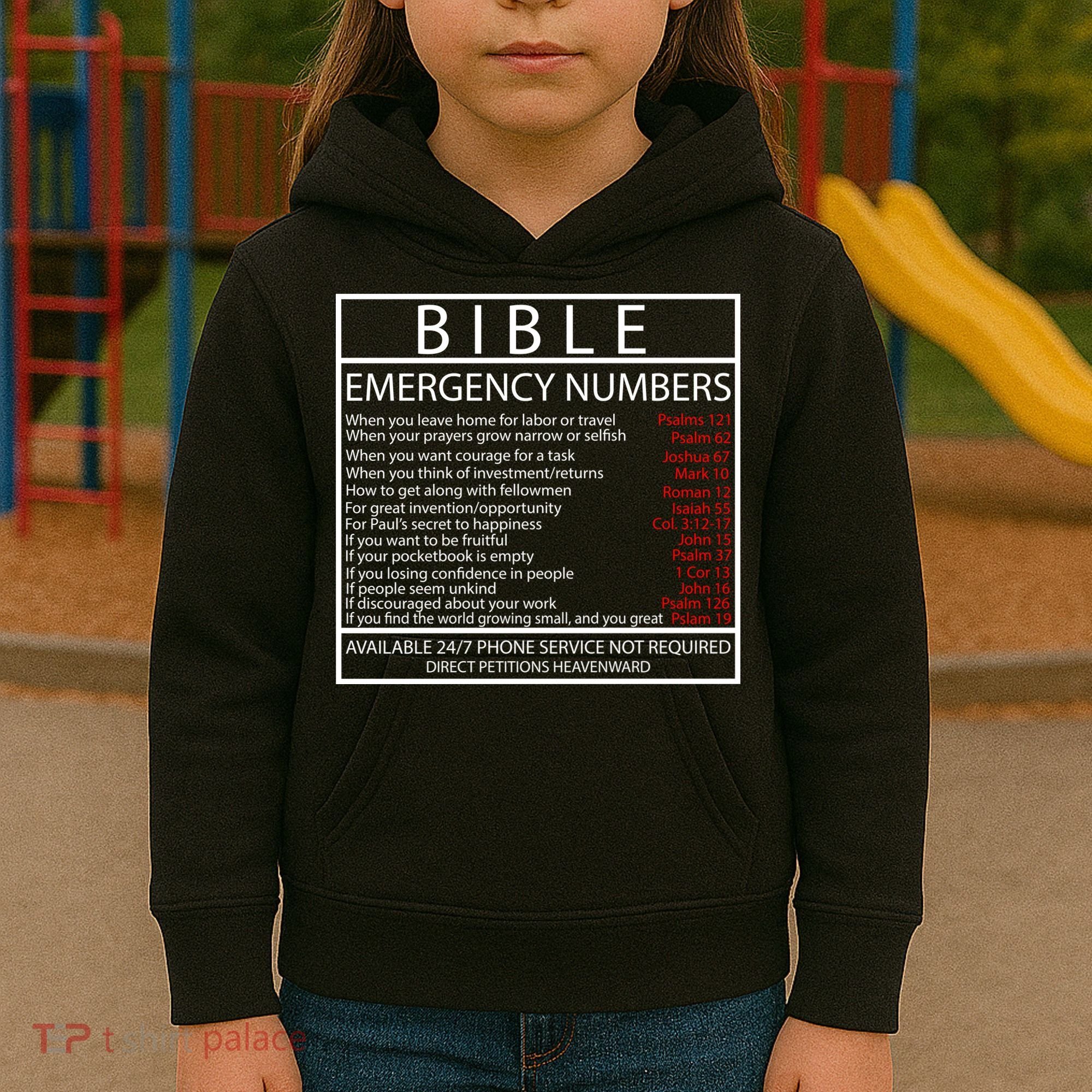 Bible Emergency Hotline Numbers Kids Hoodie