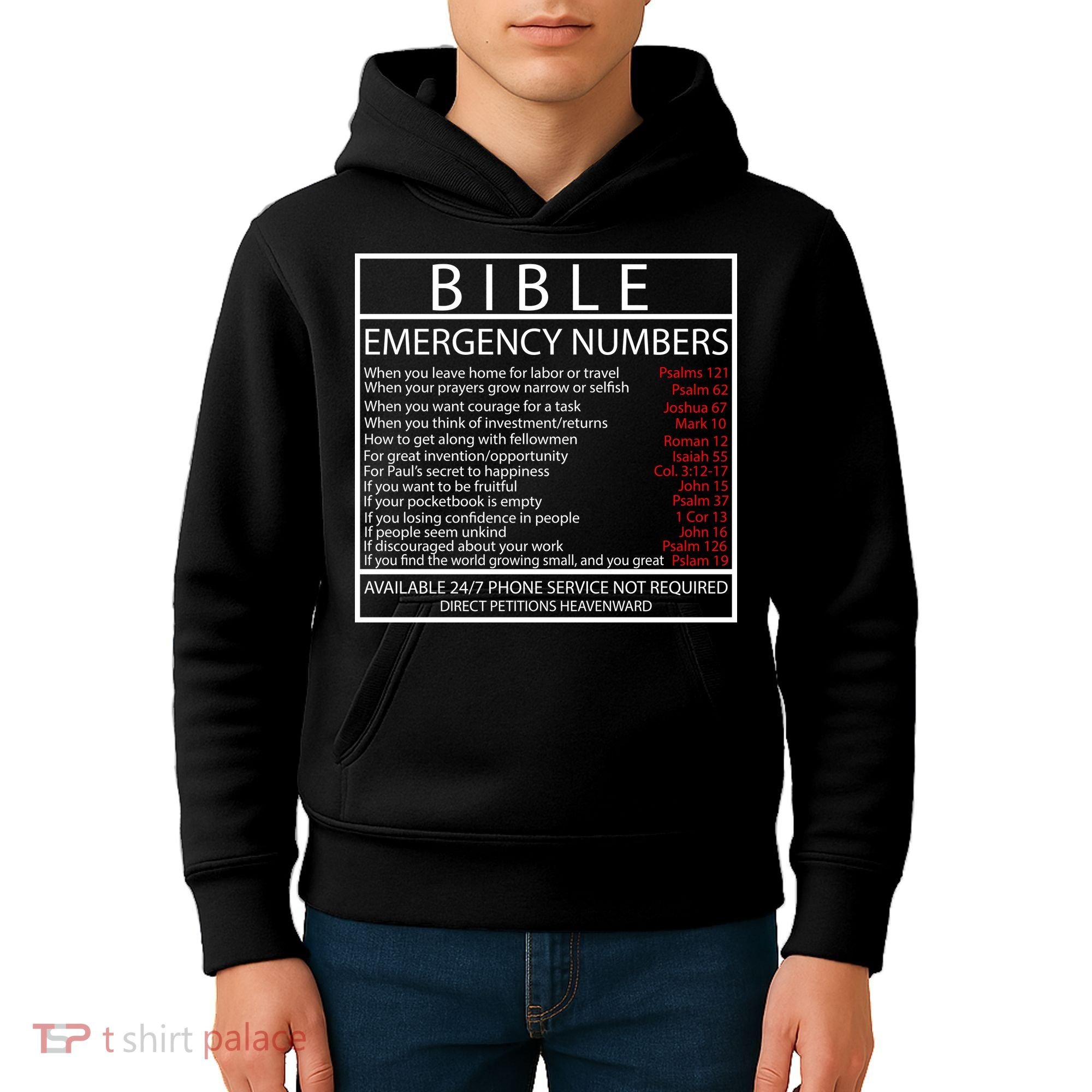 Bible Emergency Hotline Numbers Kids Hoodie