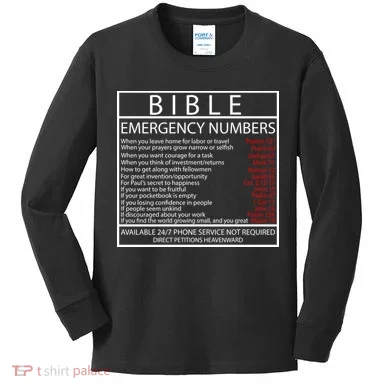 Bible Emergency Hotline Numbers Kids Long Sleeve Shirt