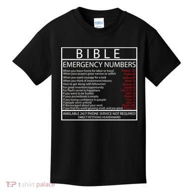 Bible Emergency Hotline Numbers Kids T-Shirt