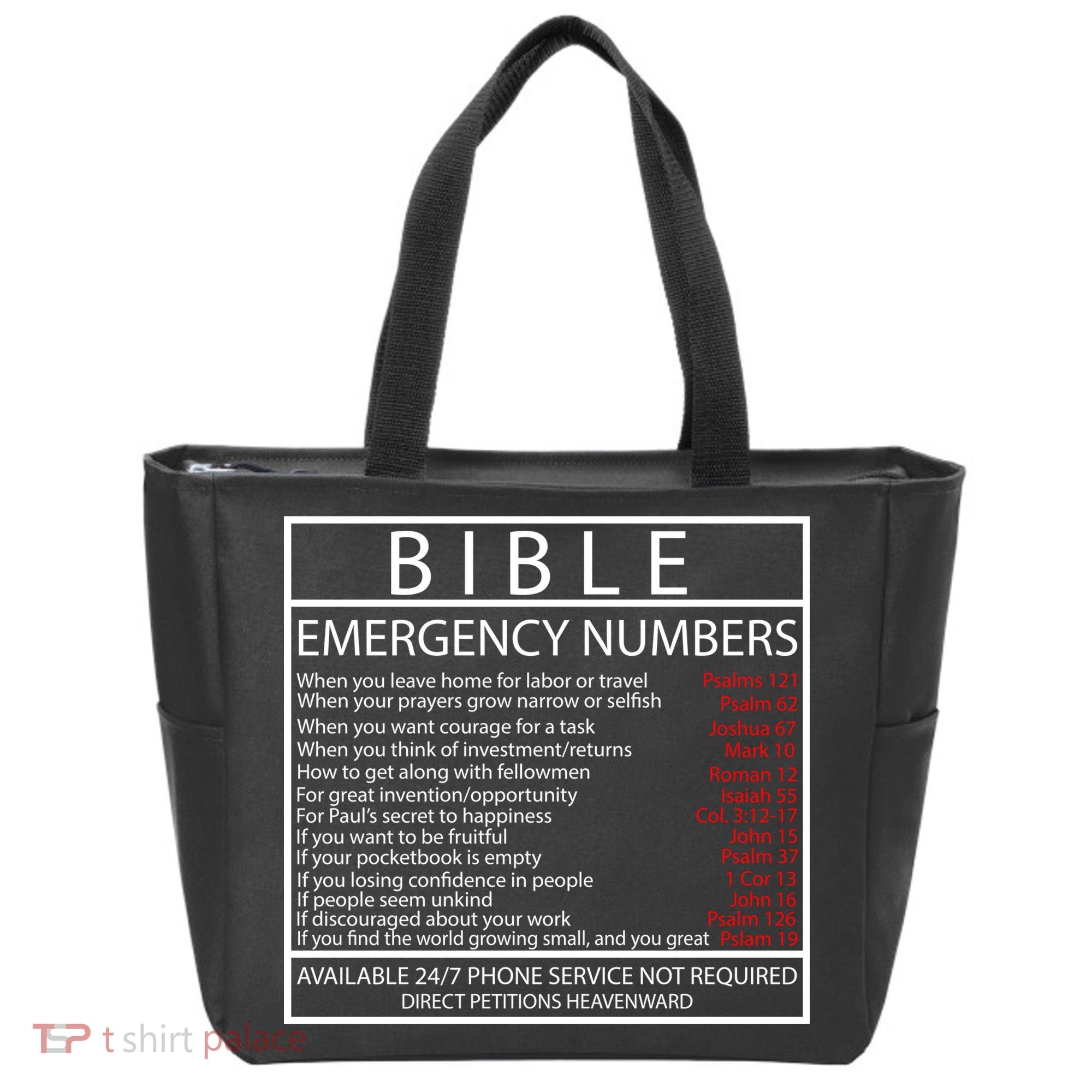 Bible Emergency Hotline Numbers Tote Bag