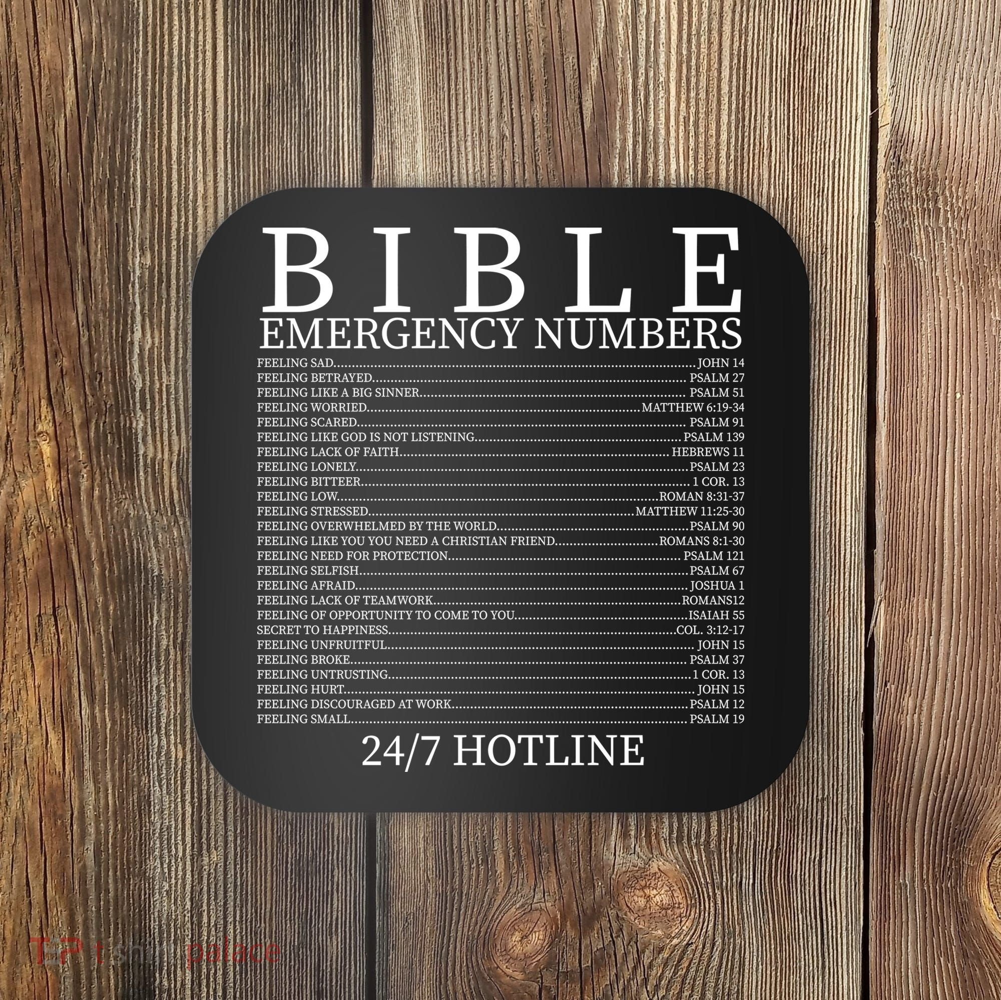 Bible Emergency Numbers Coaster