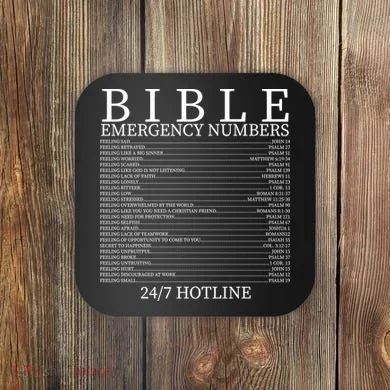 Bible Emergency Numbers Coaster