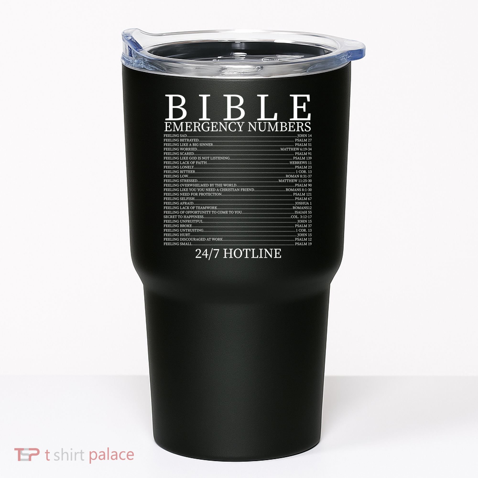 Bible Emergency Numbers Tumbler