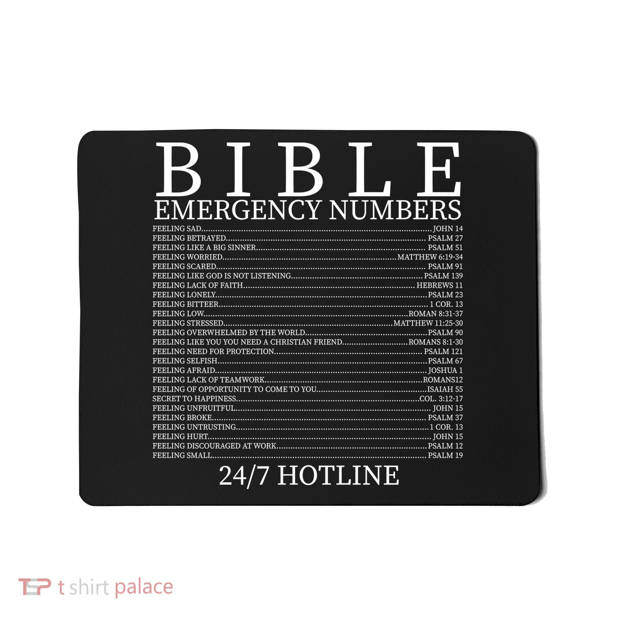 Bible Emergency Numbers Mousepad