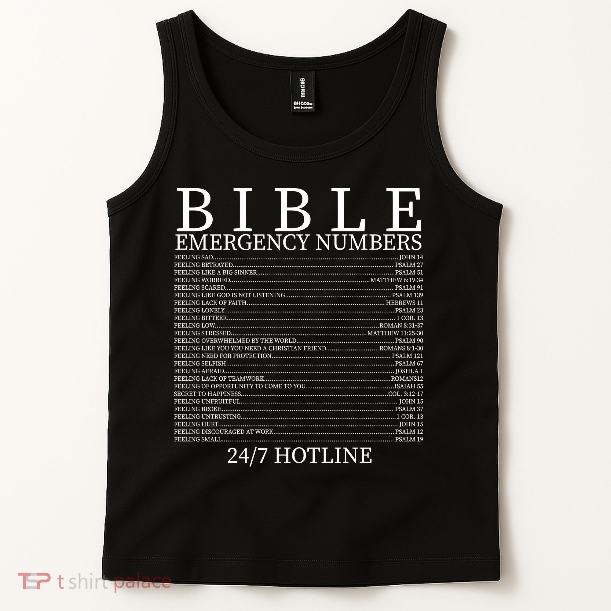 Bible Emergency Numbers Tank Top