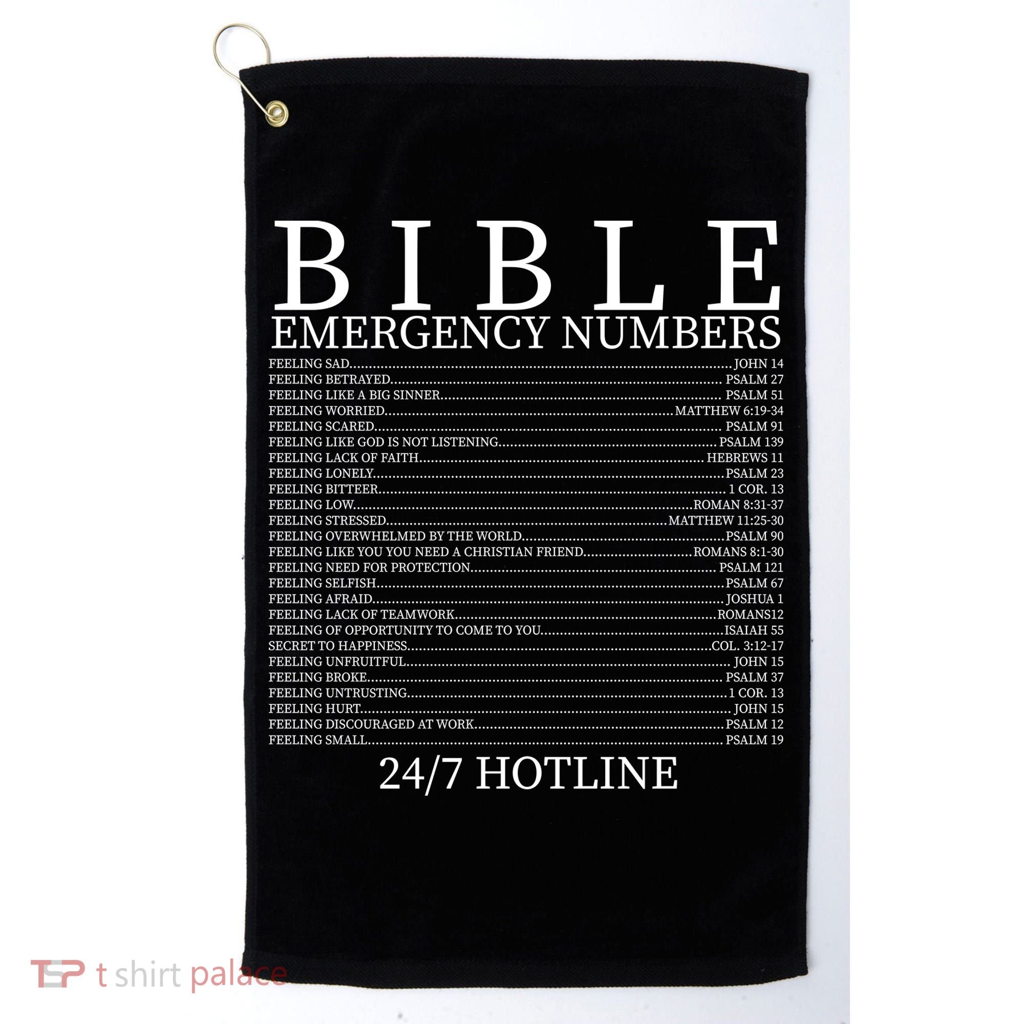 Bible Emergency Numbers Golf Towel