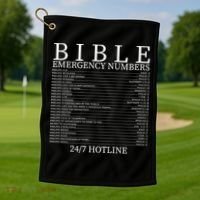 Bible Emergency Numbers Golf Towel thumb 1