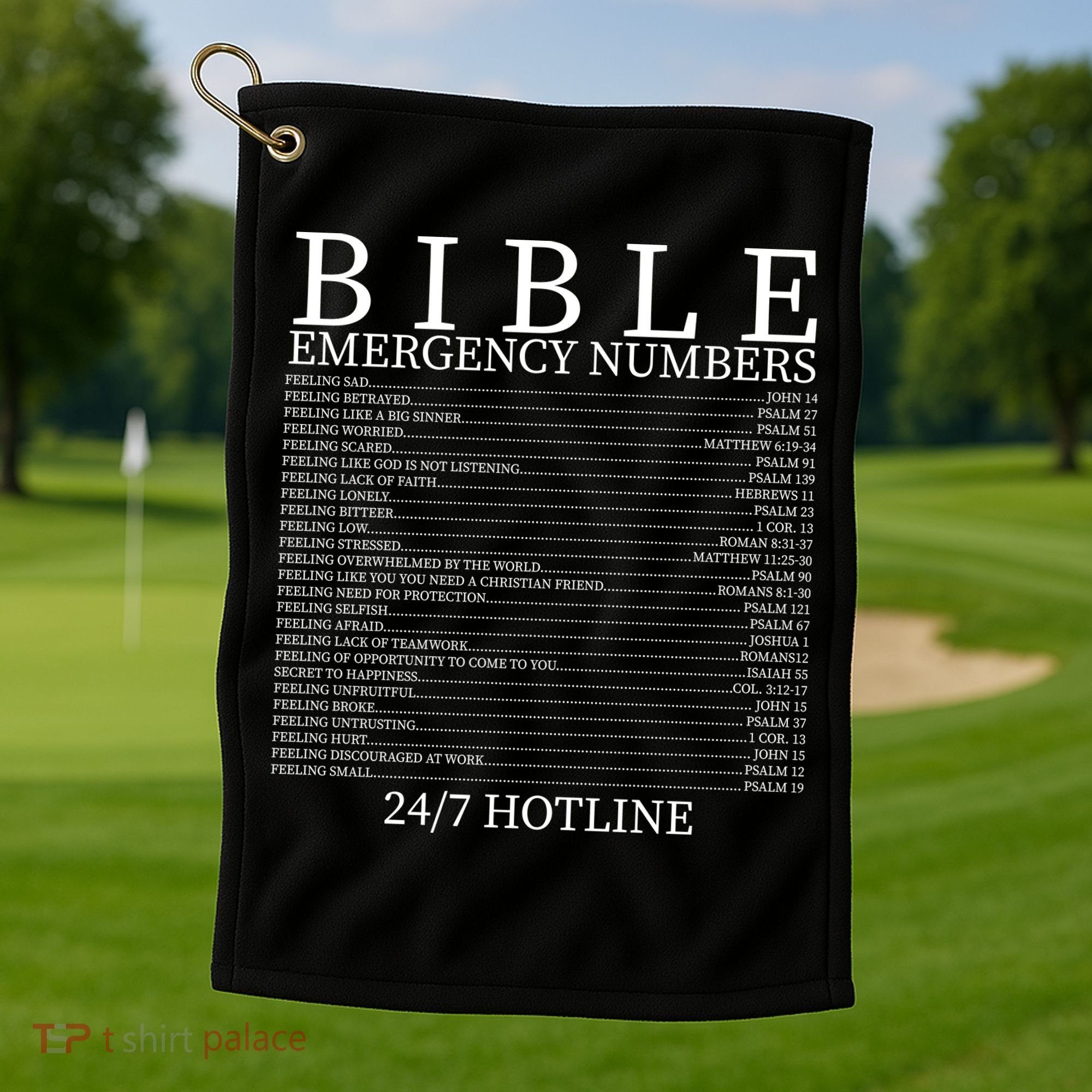 Bible Emergency Numbers Golf Towel