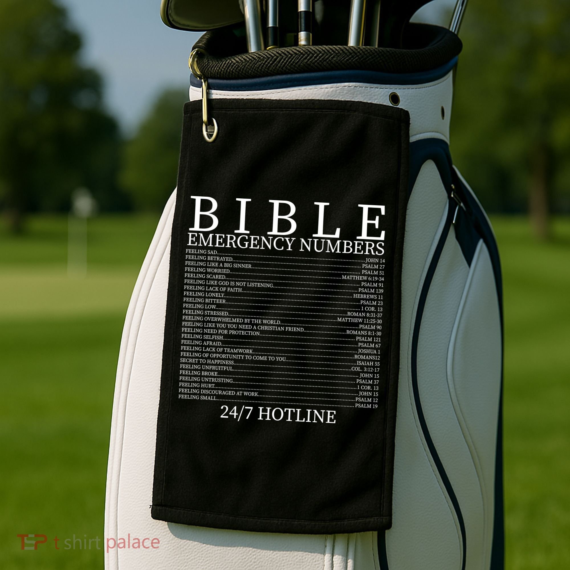 Bible Emergency Numbers Golf Towel
