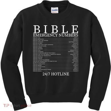 Bible Emergency Numbers Kids Sweatshirt
