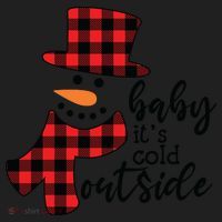 Baby It's Cold Outside Snowman Buffalo Plaid Pajama Xmas Gift Women's Sweatshirt thumb 2