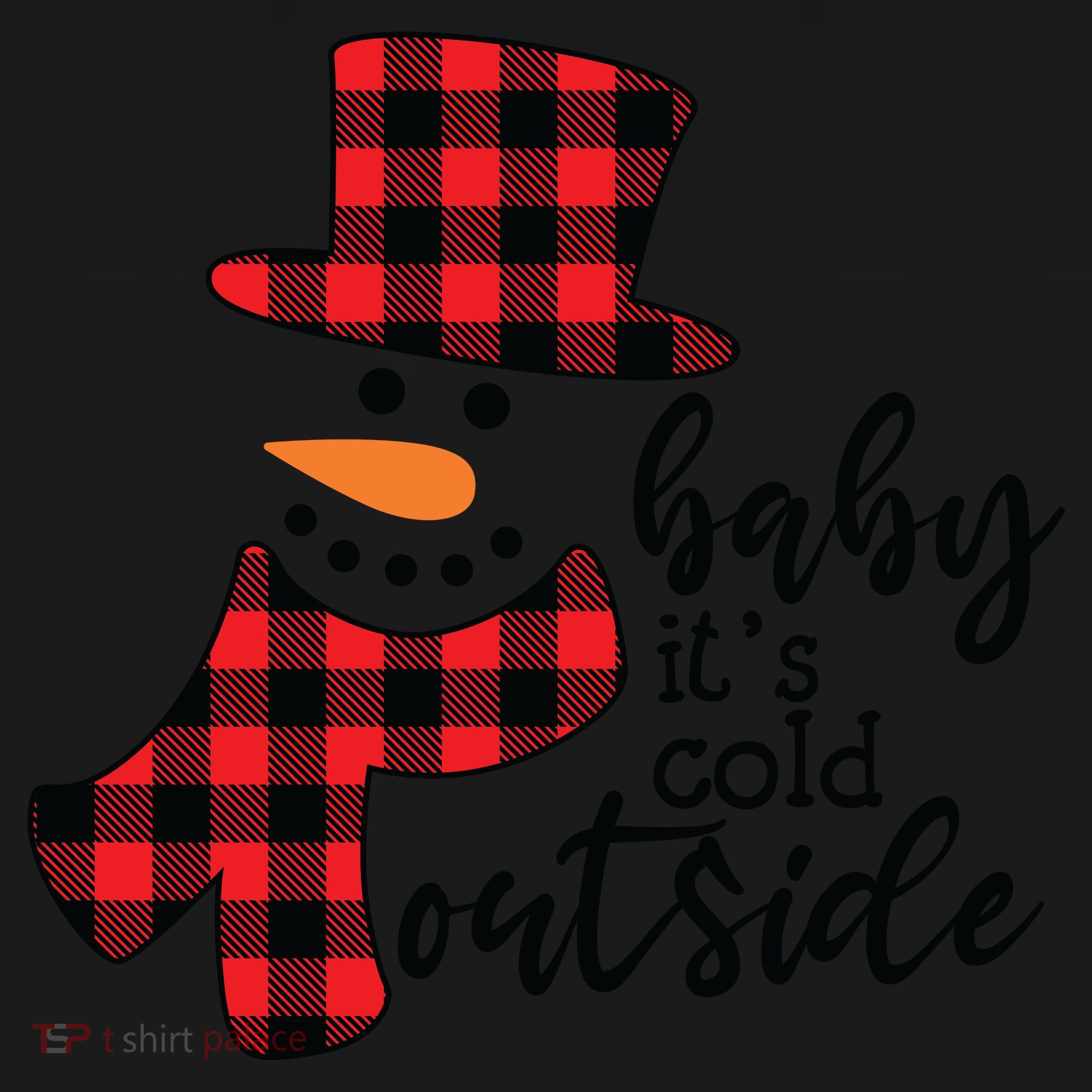 Baby It's Cold Outside Snowman Buffalo Plaid Pajama Xmas Gift Coaster