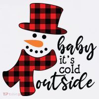 Baby It's Cold Outside Snowman Buffalo Plaid Pajama Xmas Gift Long Sleeve Shirt thumb 2