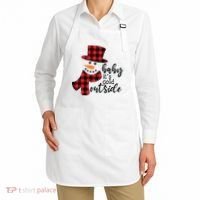 Baby It's Cold Outside Snowman Buffalo Plaid Pajama Xmas Gift Apron thumb 2