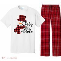 Baby It's Cold Outside Snowman Buffalo Plaid Pajama Xmas Gift Pajama Set thumb 0