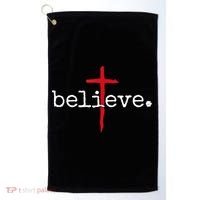 Believe In Cross Christian Saying Golf Towel thumb 0