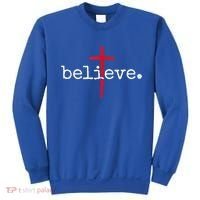 Believe In Cross Christian Saying Sweatshirt thumb 0