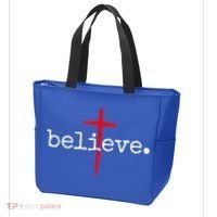 Believe In Cross Christian Saying Tote Bag thumb 3