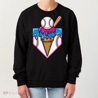Baseball Ice Cream Dripping Drip Women's Sweatshirt thumb 0