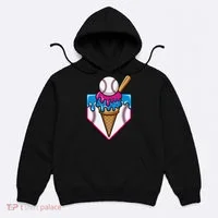Baseball Ice Cream Dripping Drip Hoodie thumb 0