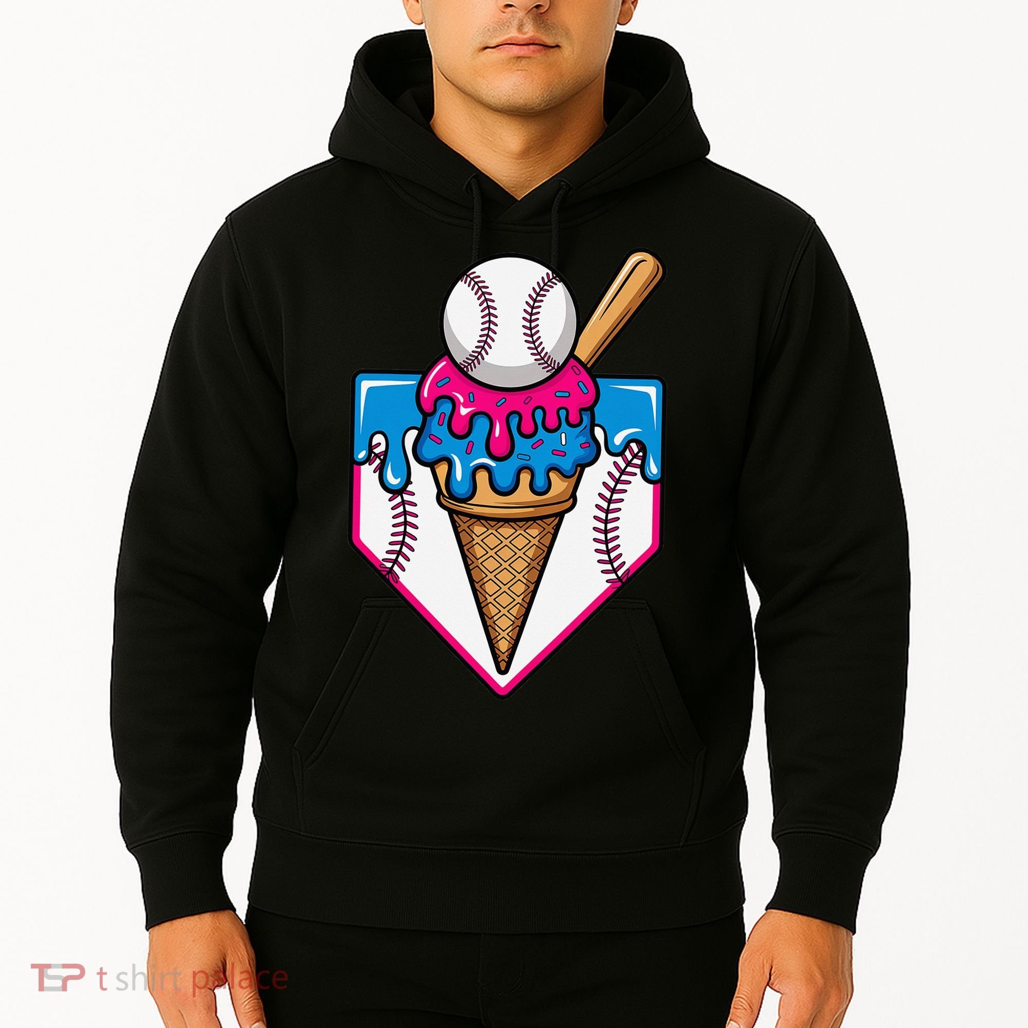 Baseball Ice Cream Dripping Drip Hoodie