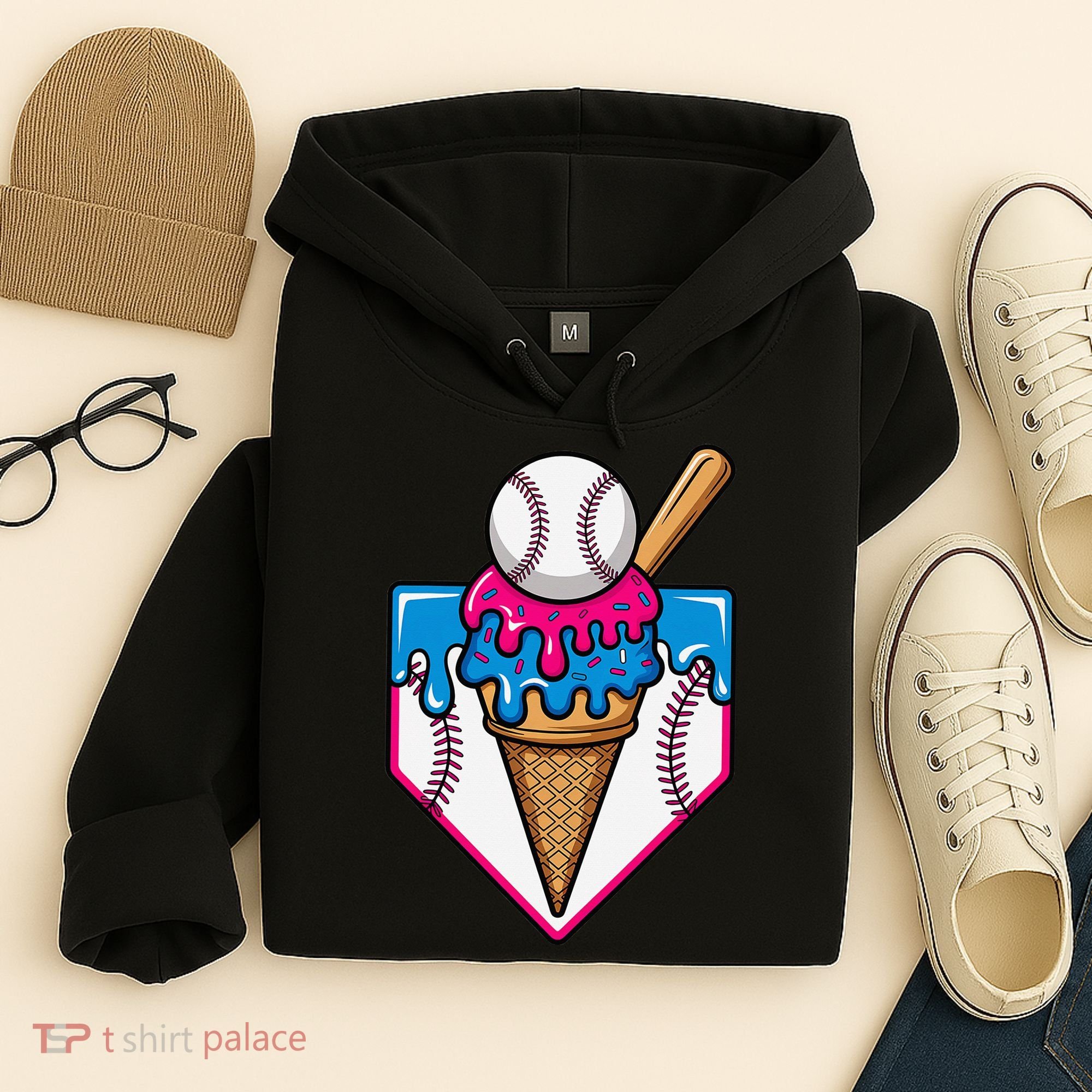 Baseball Ice Cream Dripping Drip Hoodie
