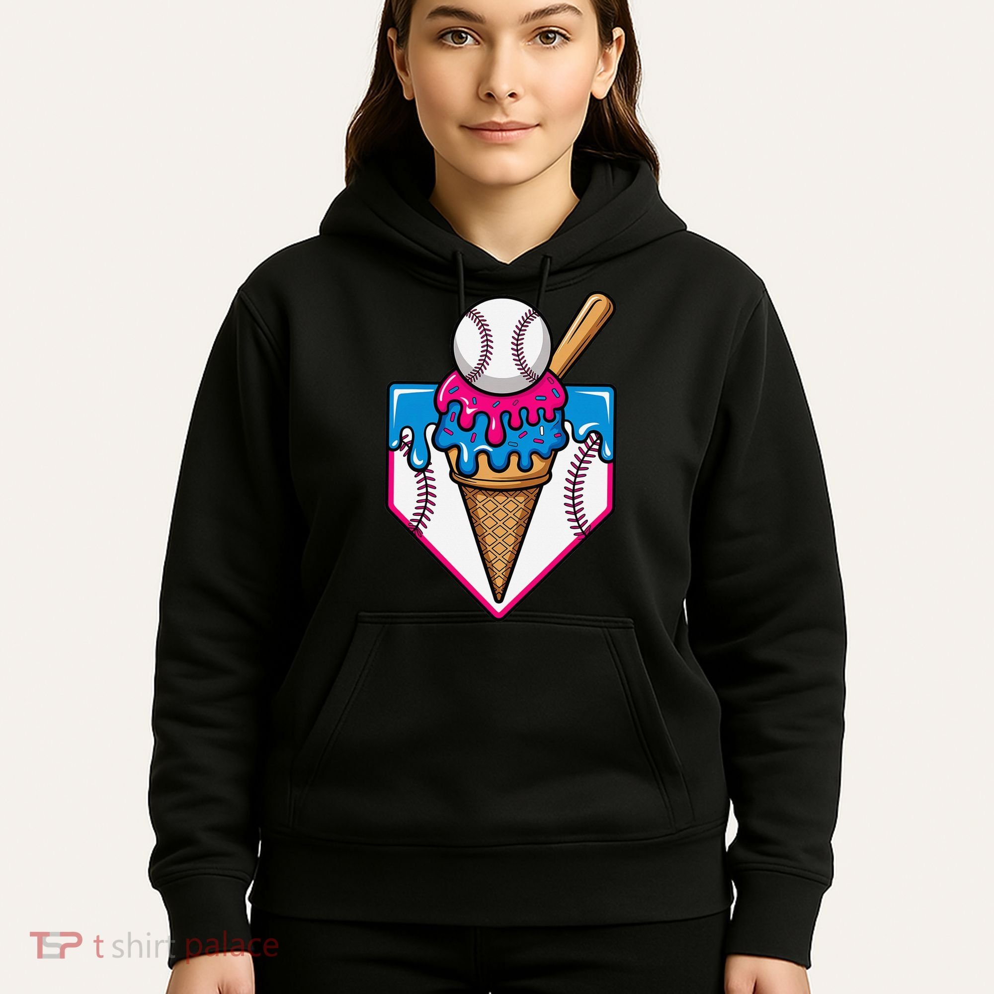 Baseball Ice Cream Dripping Drip Hoodie