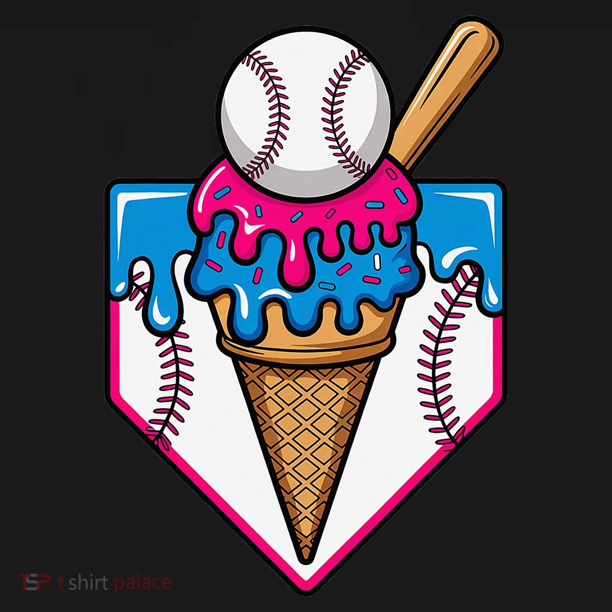 Baseball Ice Cream Dripping Drip Hoodie