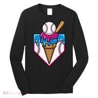 Baseball Ice Cream Dripping Drip Long Sleeve Shirt thumb 0