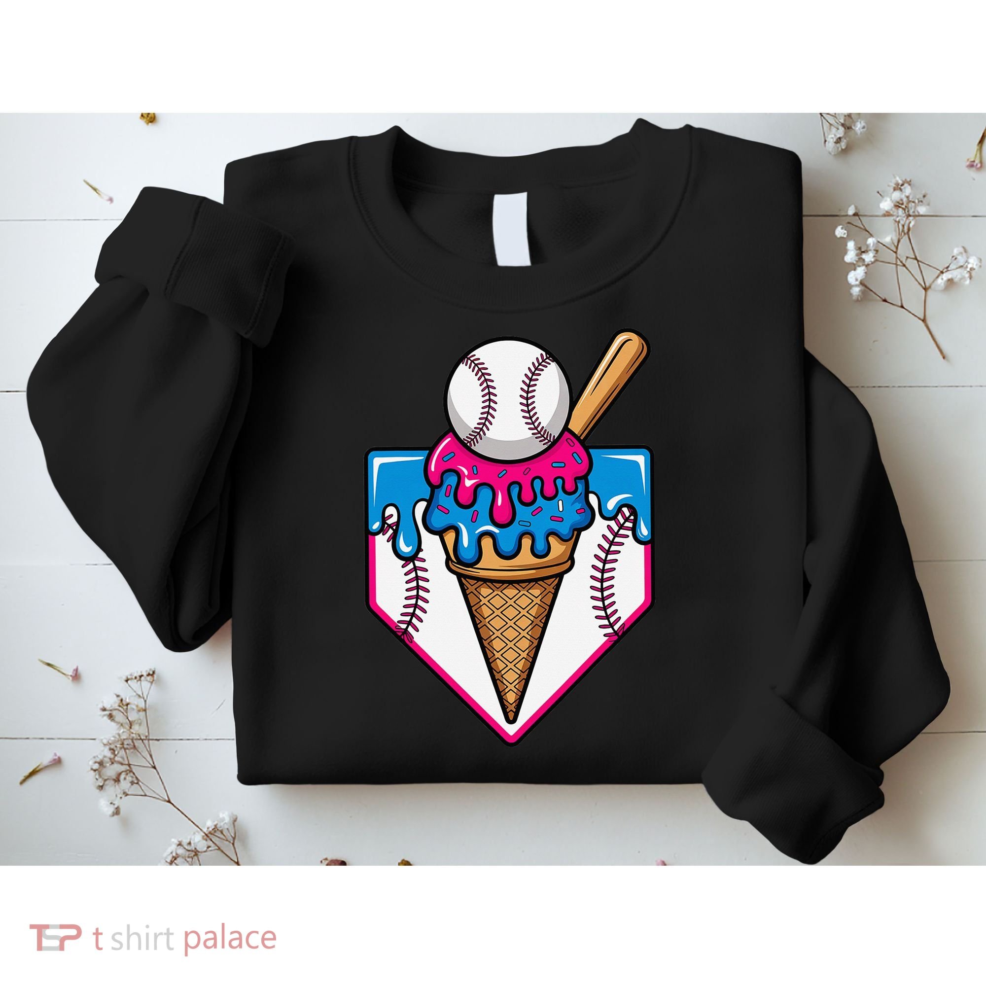 Baseball Ice Cream Dripping Drip Sweatshirt