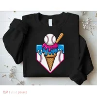 Baseball Ice Cream Dripping Drip Sweatshirt thumb 2