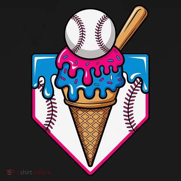 Baseball Ice Cream Dripping Drip Sweatshirt