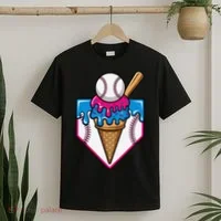Baseball Ice Cream Dripping Drip T-Shirt thumb 2