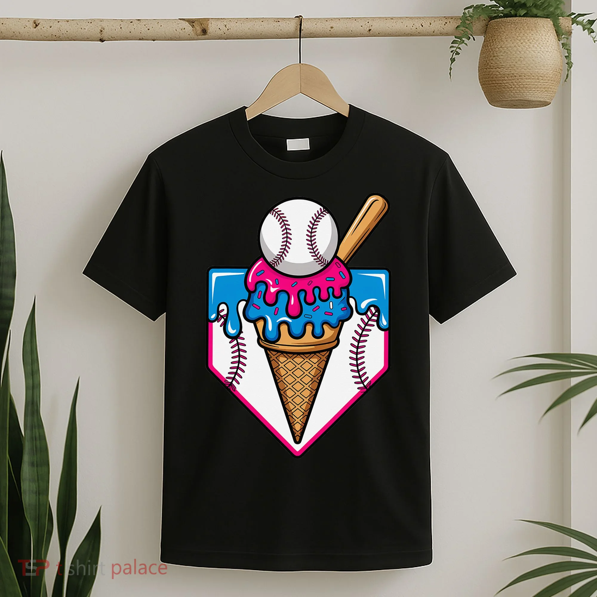 Baseball Ice Cream Dripping Drip T-Shirt