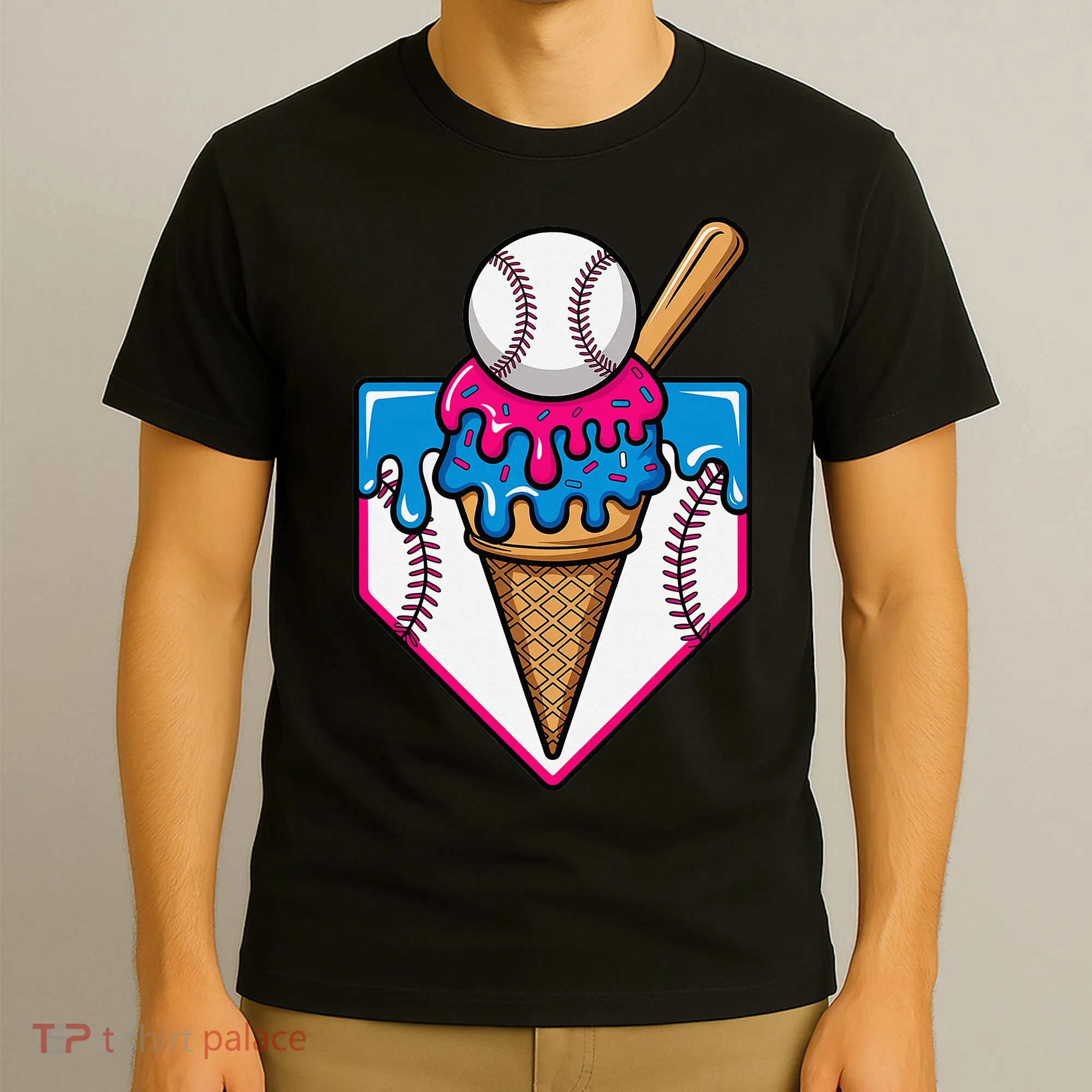 Baseball Ice Cream Dripping Drip T-Shirt