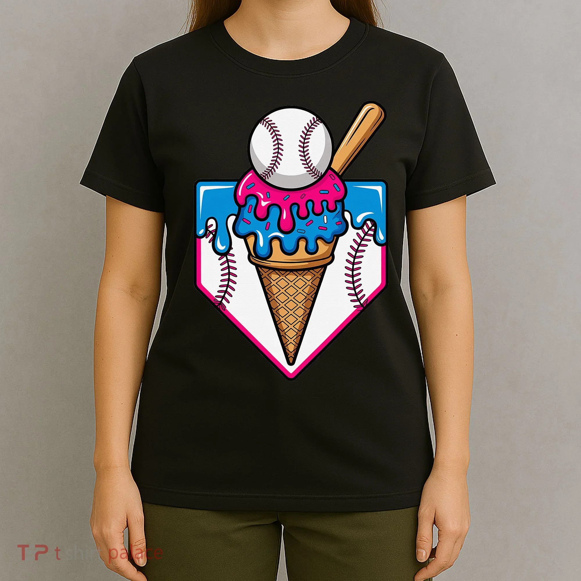 Baseball Ice Cream Dripping Drip T-Shirt