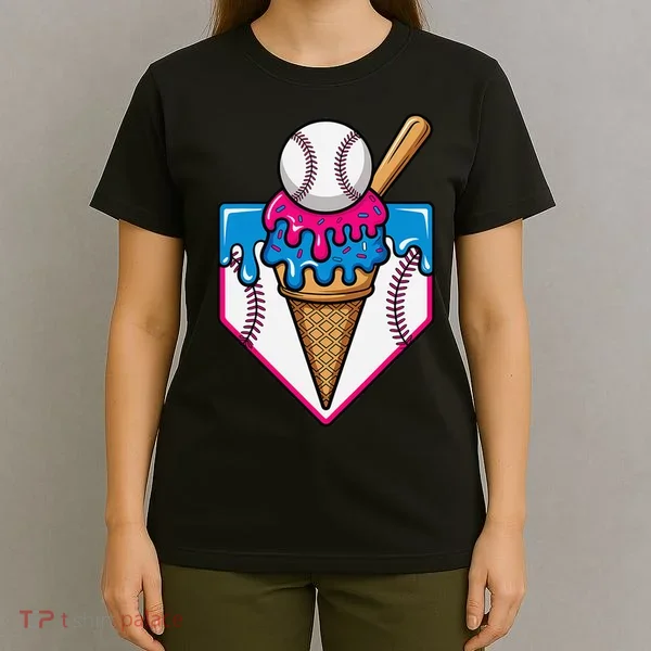 Baseball Ice Cream Dripping Drip T-Shirt