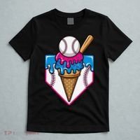 Baseball Ice Cream Dripping Drip T-Shirt thumb 5