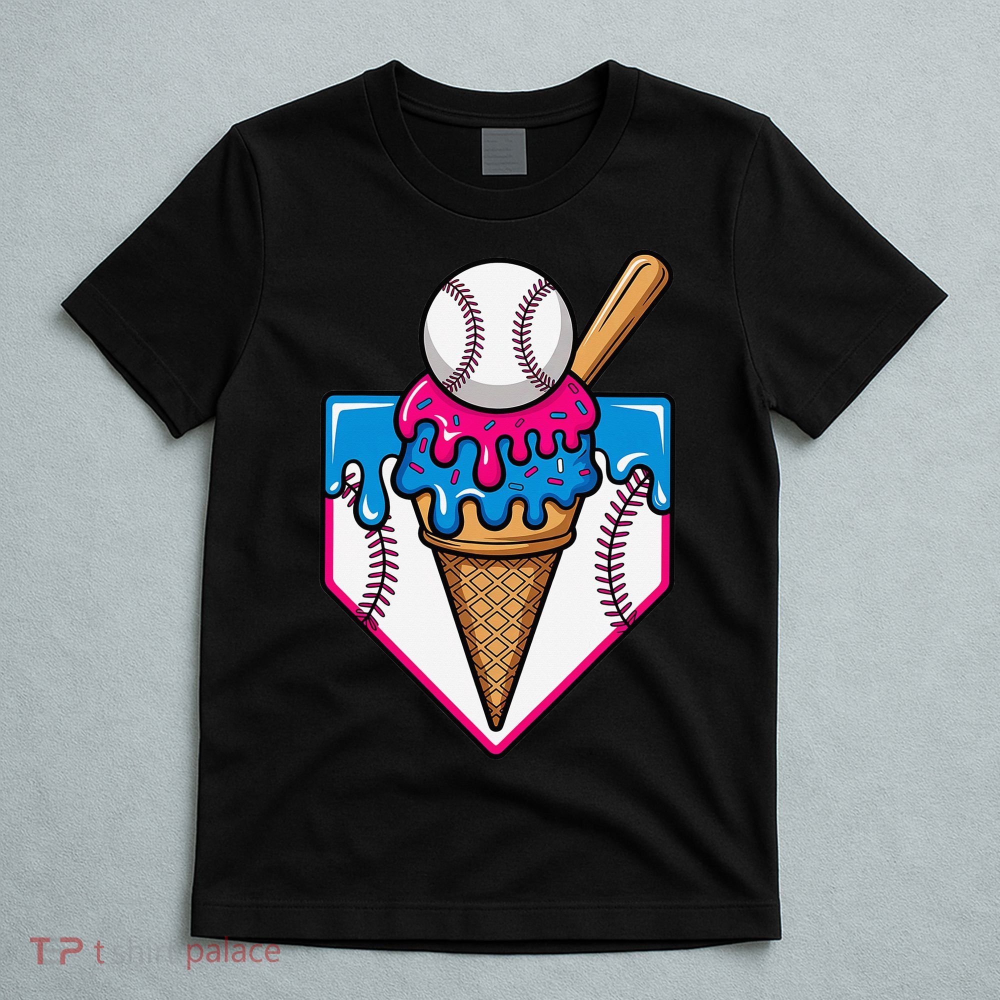 Baseball Ice Cream Dripping Drip T-Shirt