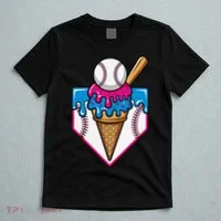 Baseball Ice Cream Dripping Drip T-Shirt thumb 5