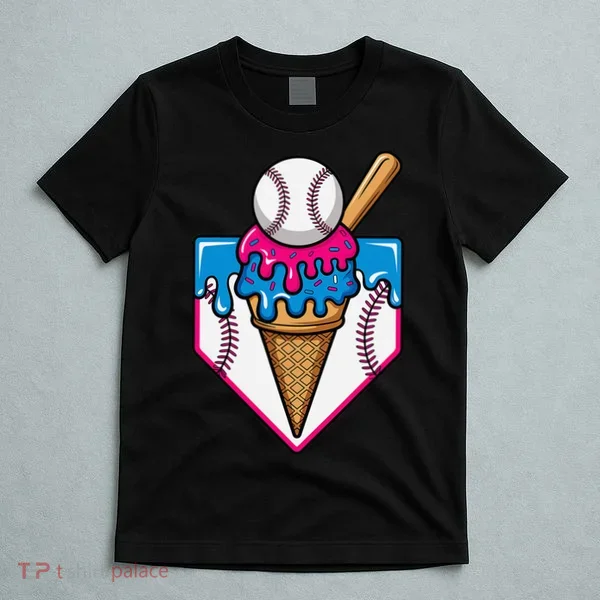 Baseball Ice Cream Dripping Drip T-Shirt