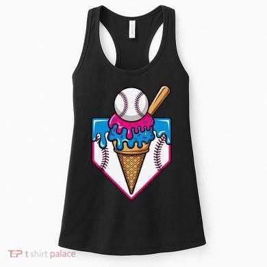 Baseball Ice Cream Dripping Drip Women's Tank Top