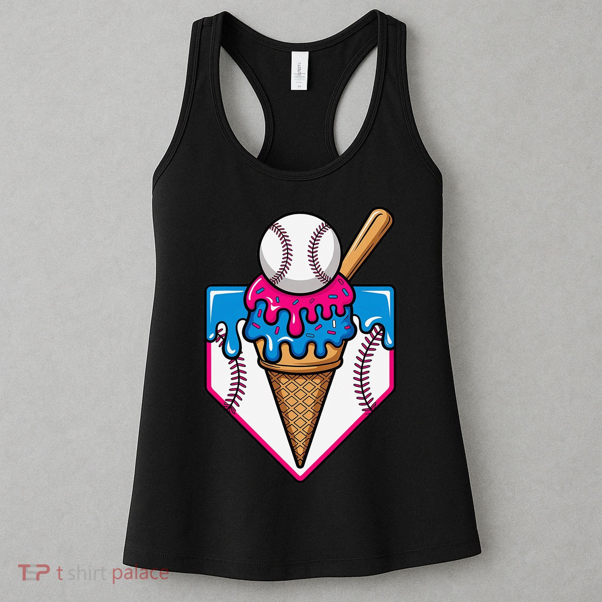 Baseball Ice Cream Dripping Drip Women's Tank Top