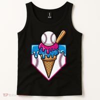 Baseball Ice Cream Dripping Drip Tank Top thumb 2
